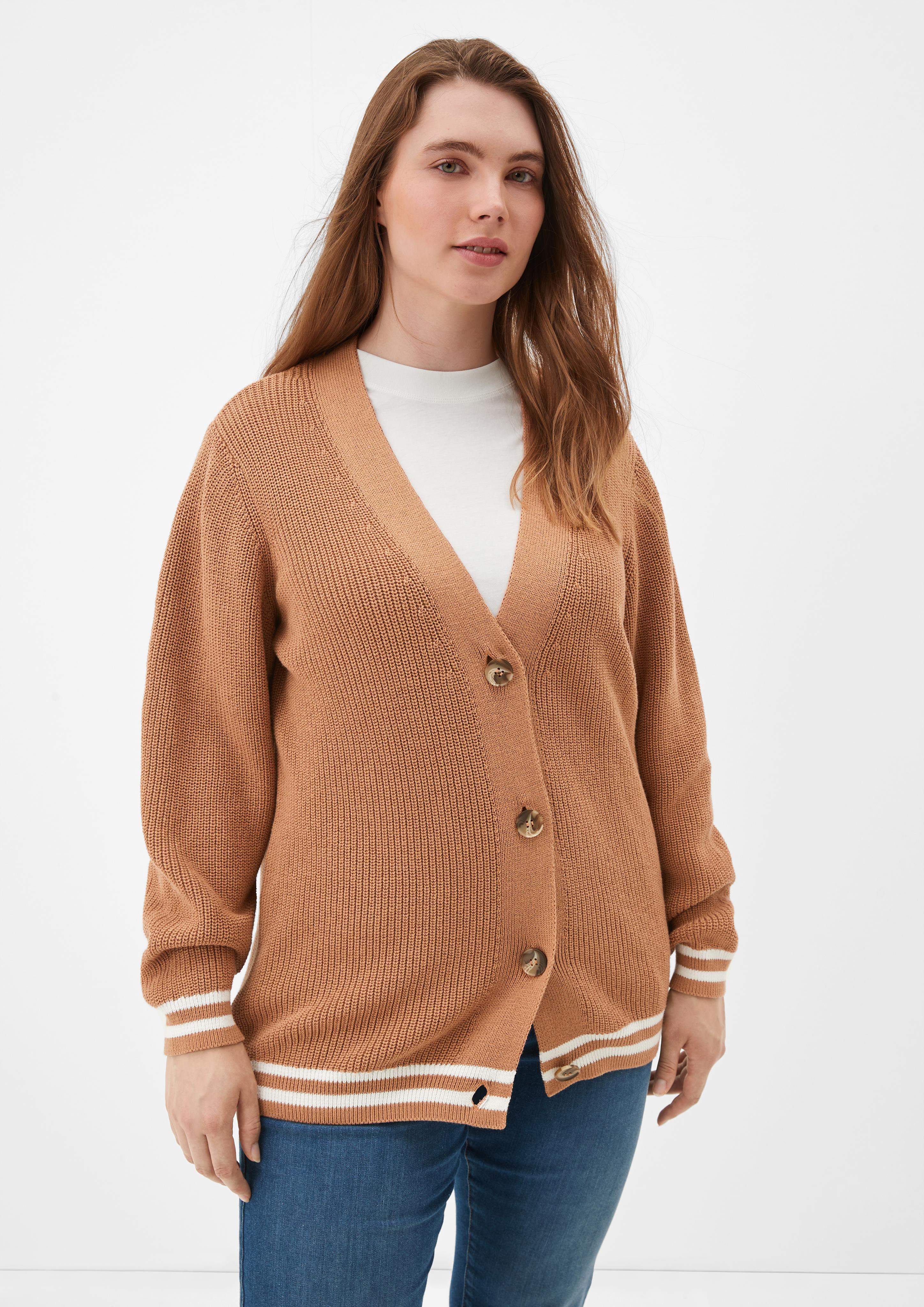 Strickjacke mit Kontraststreifen  2121968-8748