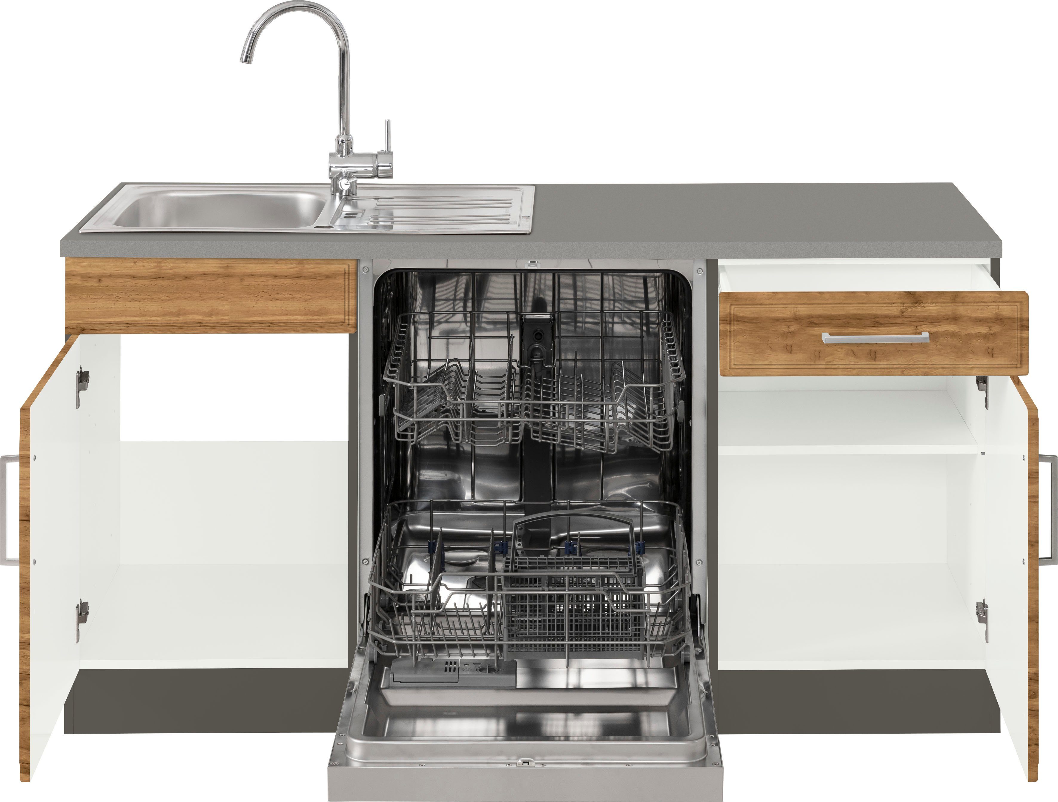 HELD MÖBEL Winkelküche Stockholm, Stellbreite 220/220 cm, mit hochwertigen MDF Fronten im Landhaus-Stil