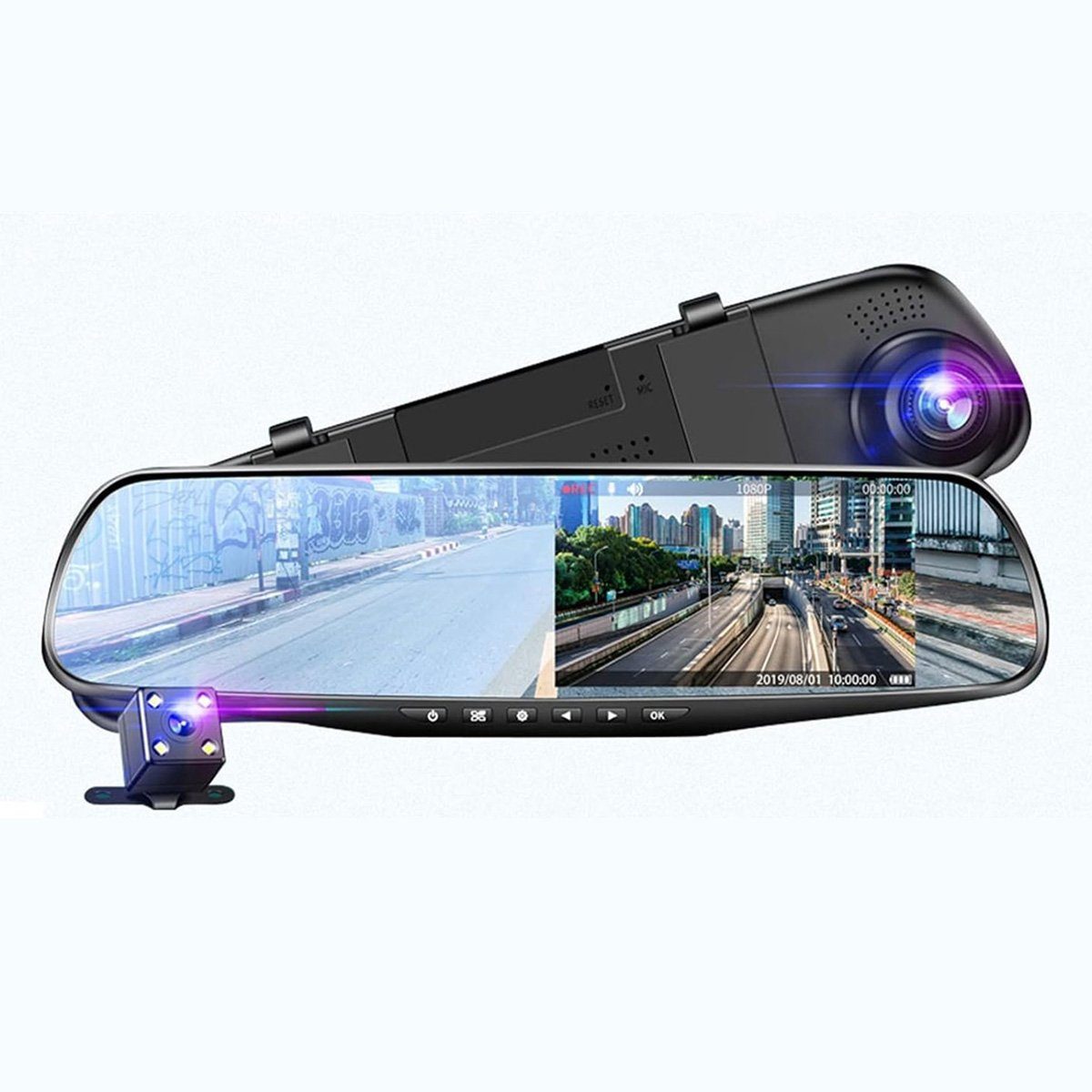 Yoyaxi Rückspiegel-Fahrtenschreiber - Dual-Lens, 800P Dashcam