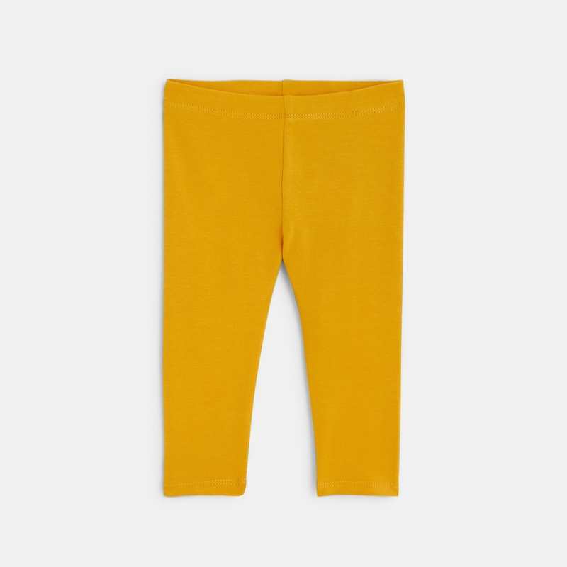 Robe oiseaux molleton léger et legging jaune bébé fille