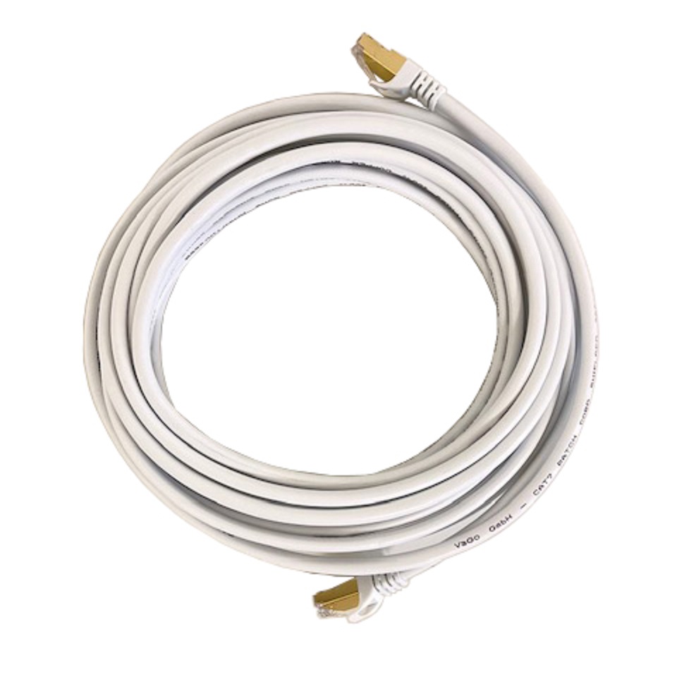 Vago-Tools CAT7 Patchkabel Netzwerkkabel weiß 1m rund