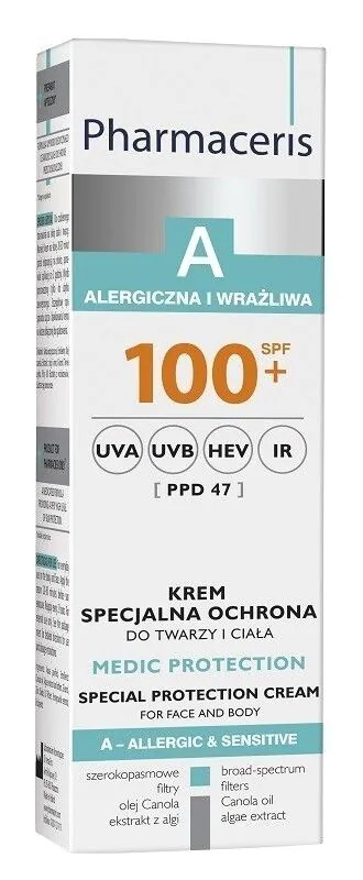 „Pharmaceris A Medic“ apsauginis kremas, ypatinga apsauga veidui ir kūnui, SPF100+