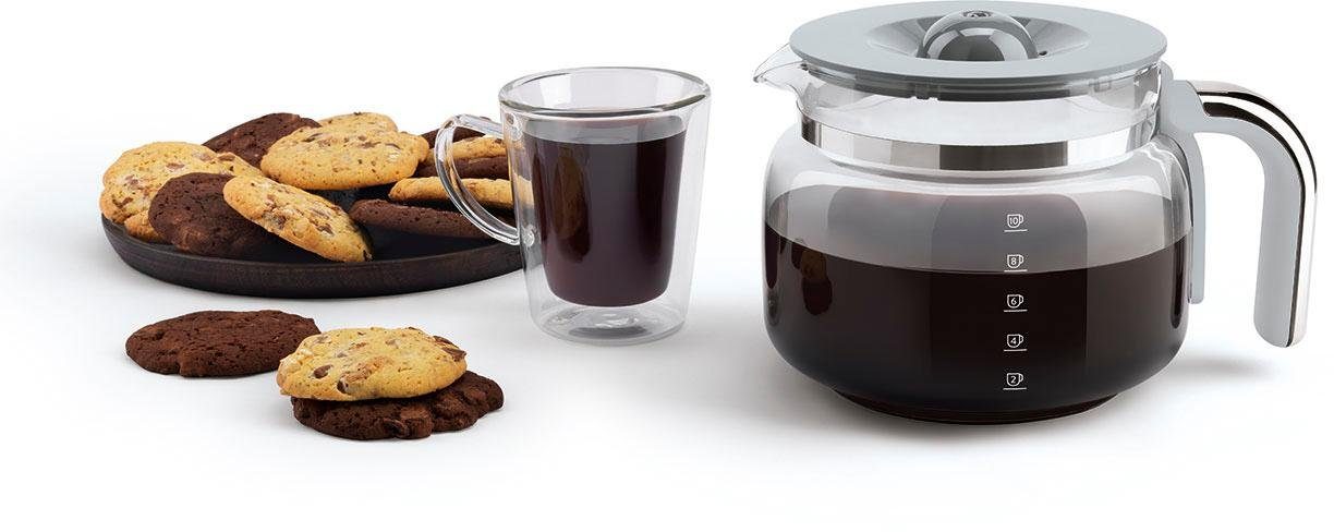 Smeg Filterkaffeemaschine DCF02WHEU, 1,4l Kaffeekanne, Papierfilter 1x4, inkl. Permanentfilter