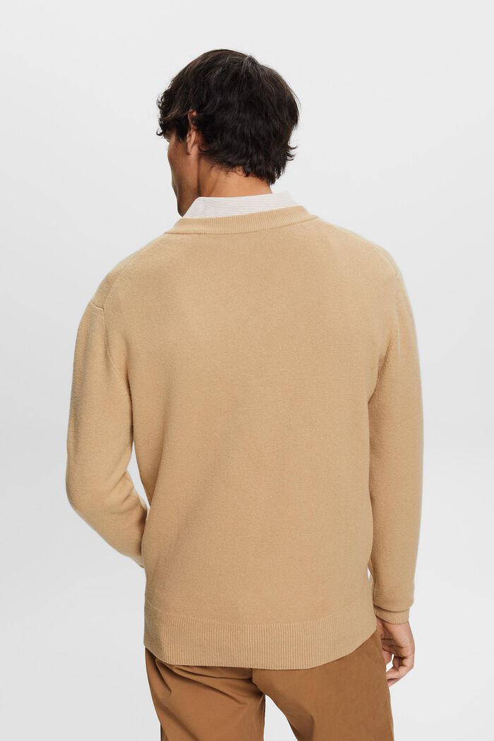 Pullover mit V-Ausschnitt, Wollmix