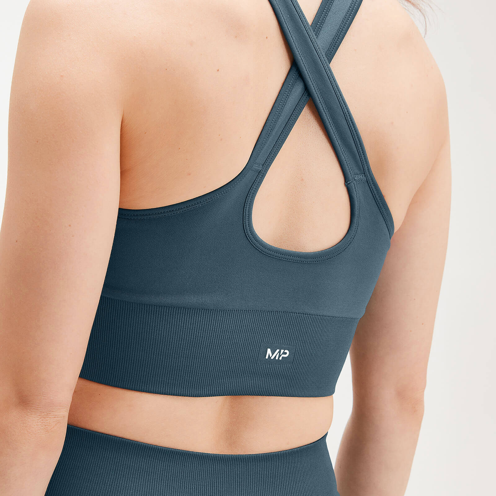 Brassière de sport à dos croisé sans coutures MP Shape Seamless Ultra pour femmes – Bleu mer