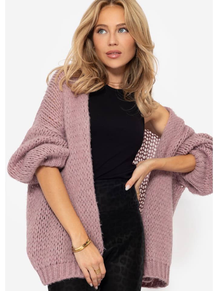 SASSYCLASSY Oversize Strick-Cardigan in Altrosa günstig kaufen