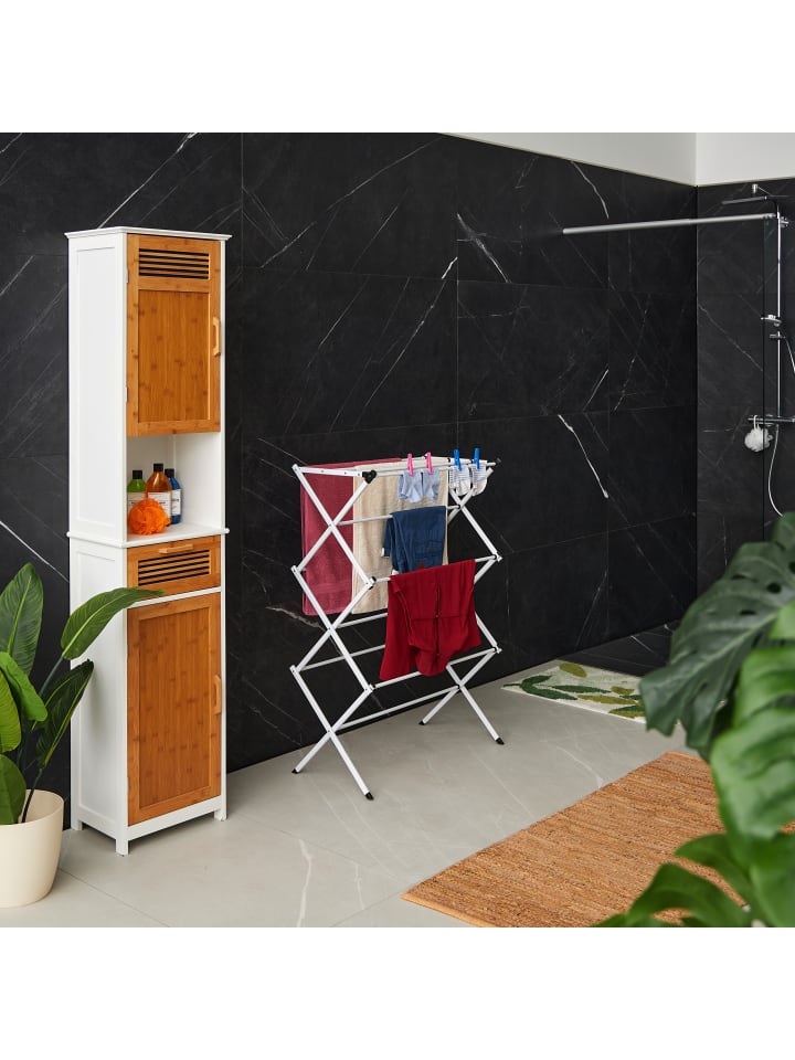 relaxdays Wäscheständer in Weiß  - (B)73 x (H)105 x (T)37 cm günstig kaufen onesize
