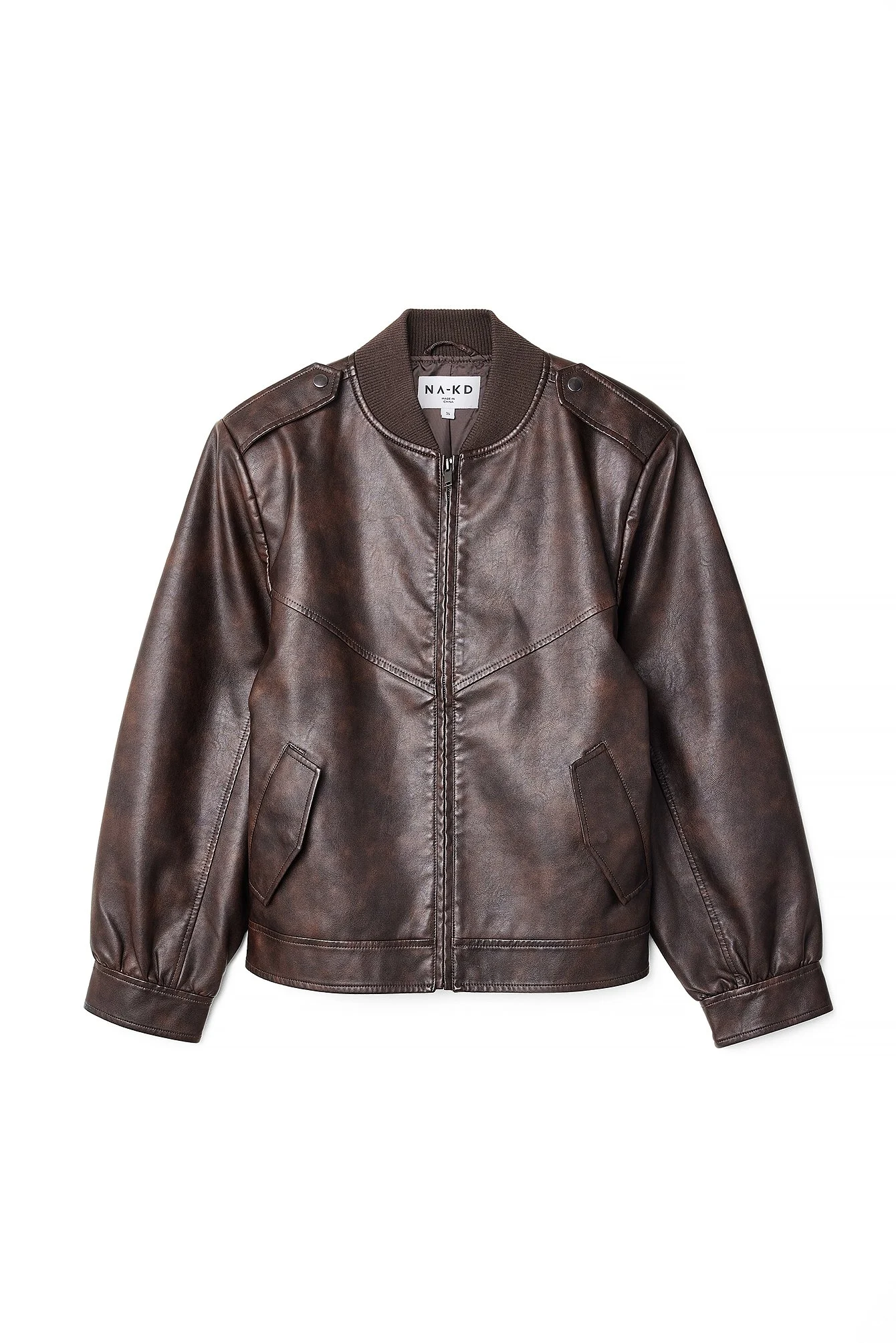 Oversized Pu Bomber Jacket