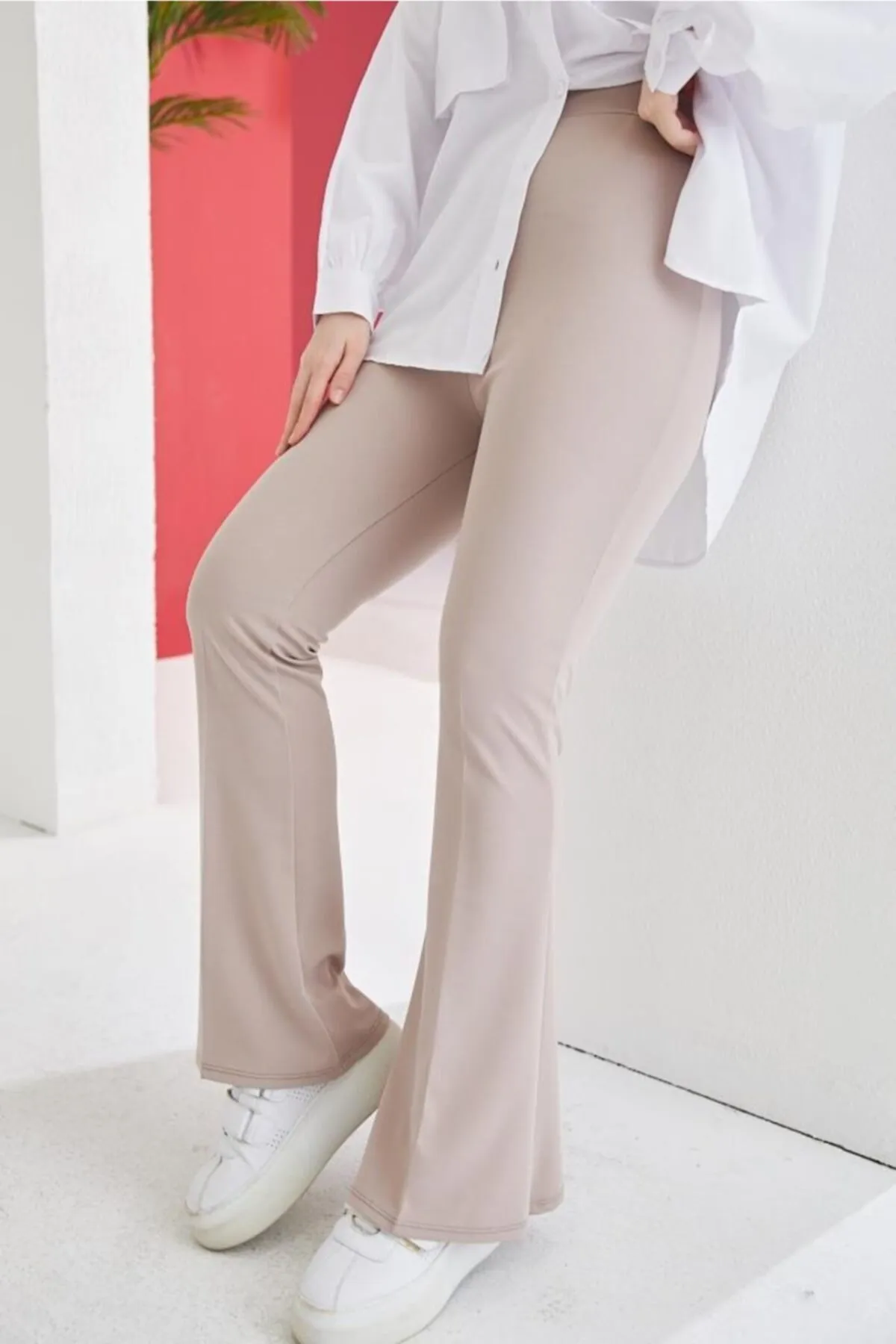 benguen  206 Stoffhose mit spanischen Beinen, Nerz