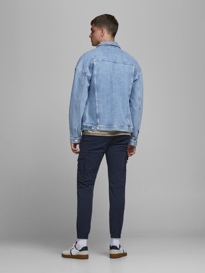 Jack & Jones Hose Cargo Jogger Pants PAUL FLAKE AKM 542 Twill Gummibund in Navy günstig kaufen