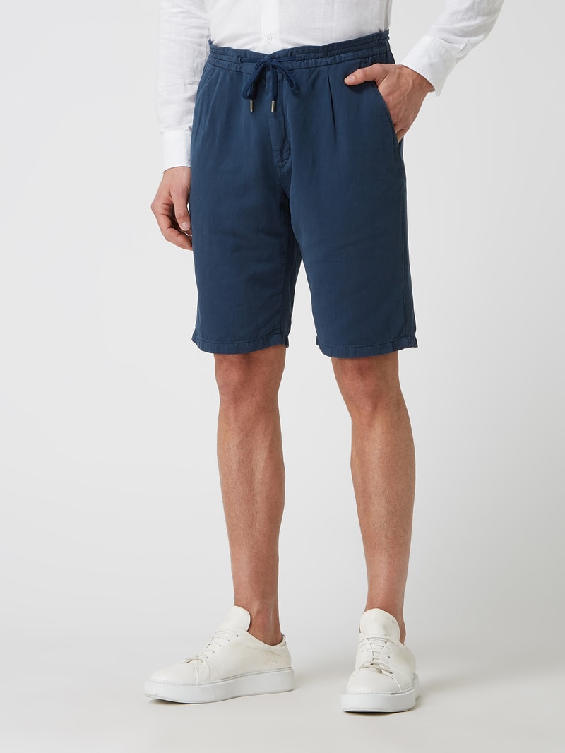 Shorts mit Leinen-Anteil in marineblau