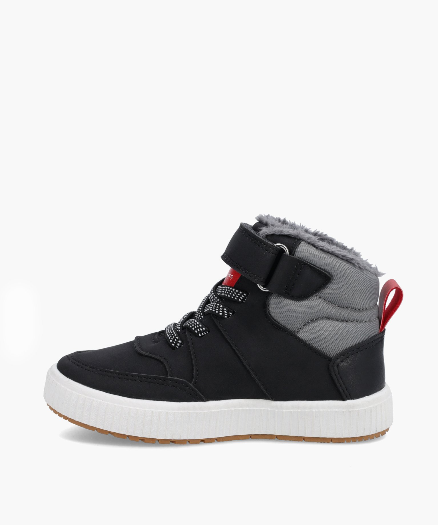 Boots fourrées Garçon bicolores style baskets mid-cut noir | GEMO