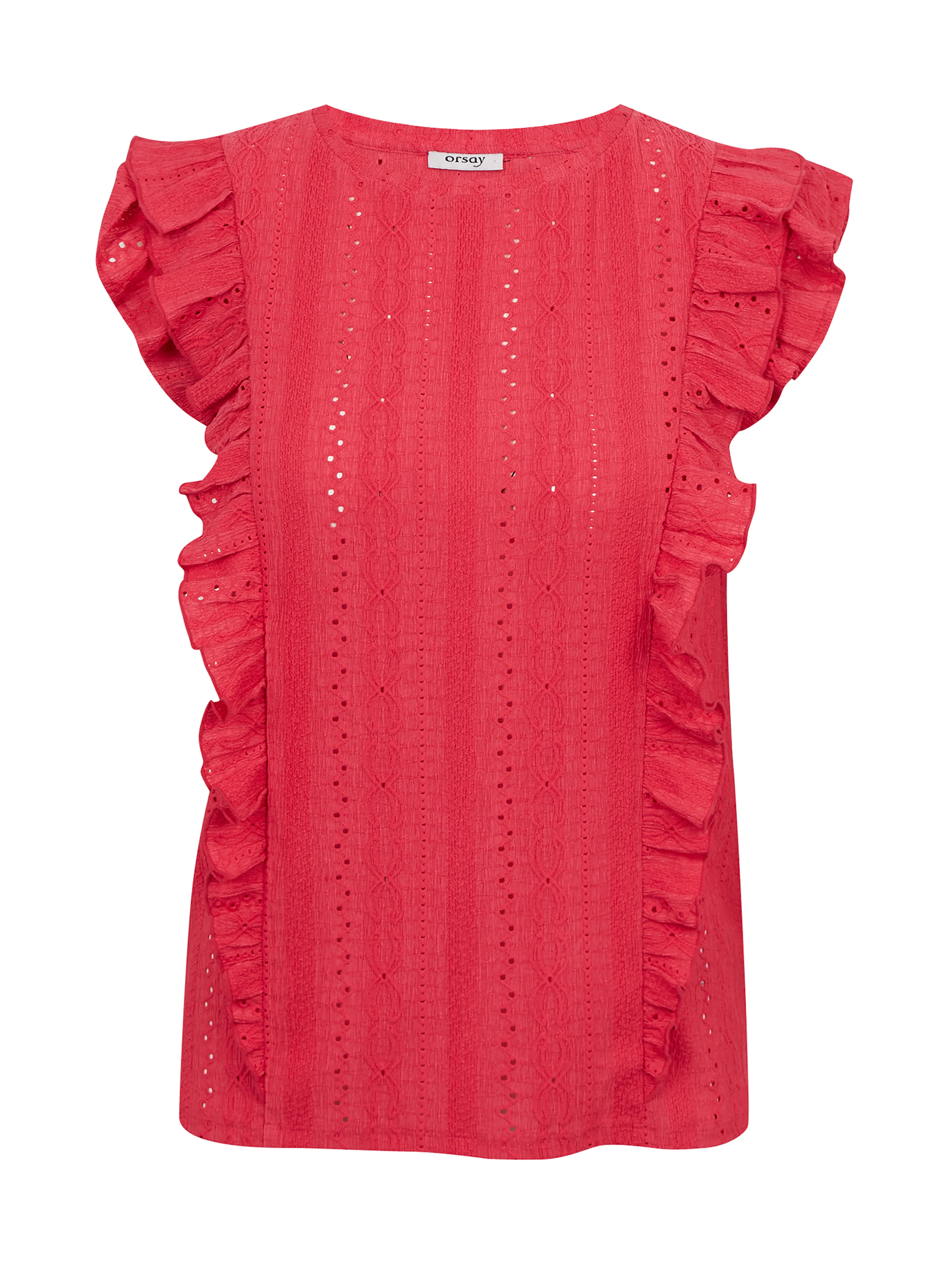 Dunkelrosa Damen Rüschen-T-Shirt ORSAY