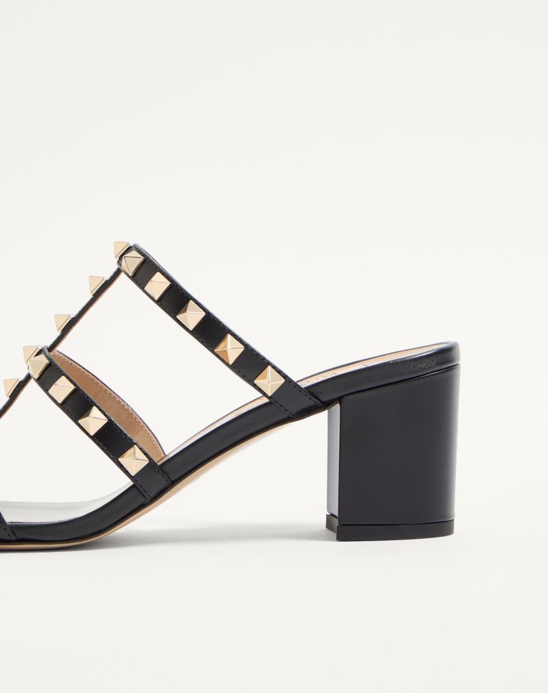 Rockstud Calfskin Slider Sandal 60mm