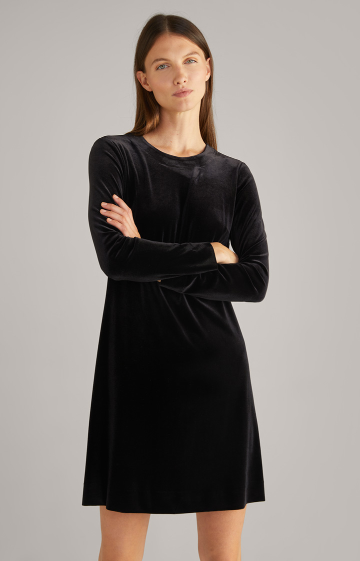 Samt-Kleid in Schwarz