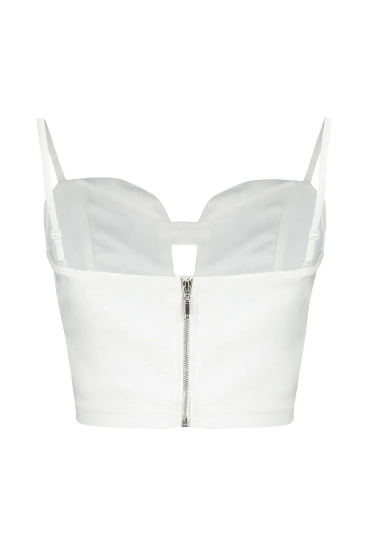 Trendyol Collection  Ecrufarbenes, bauchfreies Bustier mit gewebtem Fenster/Ausschnitt-Detail TPRSS23BS00078