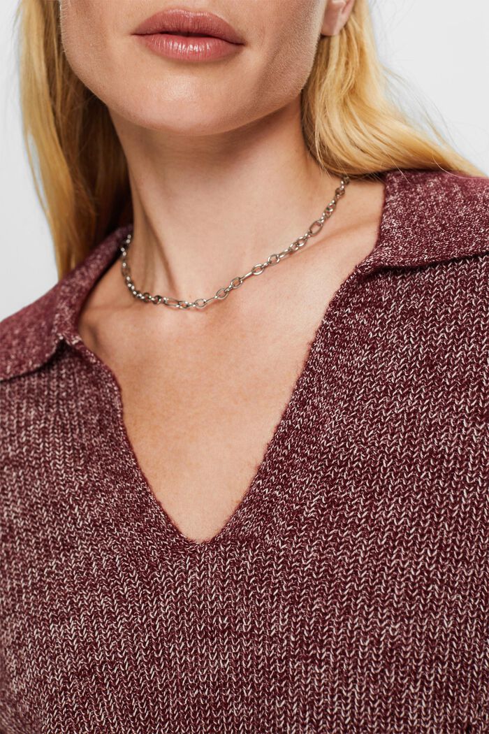 Pullover mit Polokragen, Baumwollmix