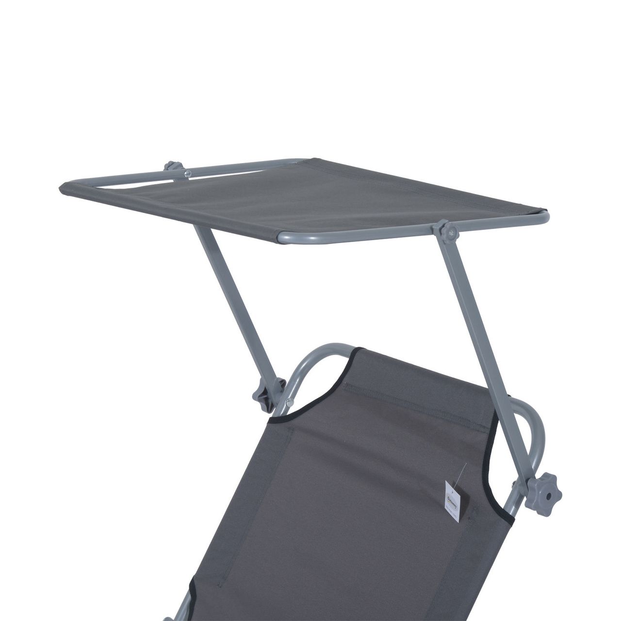 Outsunny Sonnenliege Gartenliege Wellnessliege Strandliege klappbar mit Sonnenschutz (Grau)