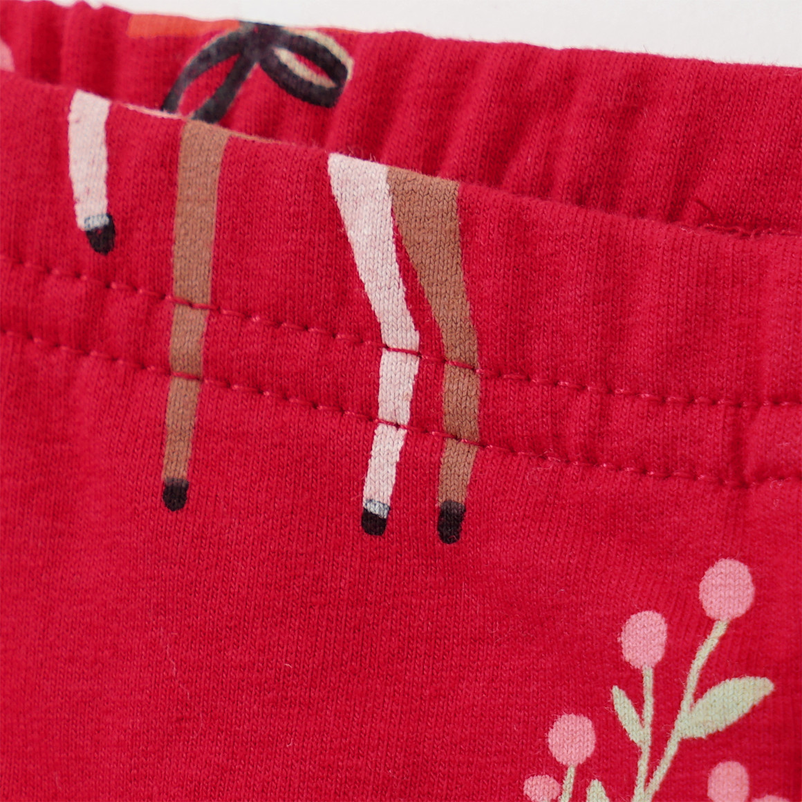 Mädchen Weihnachtsleggings mit bunten Motiven rot