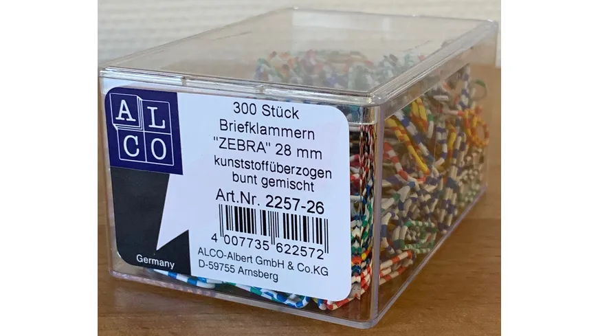 ALCO Büroklammern 300 Stück gestreift