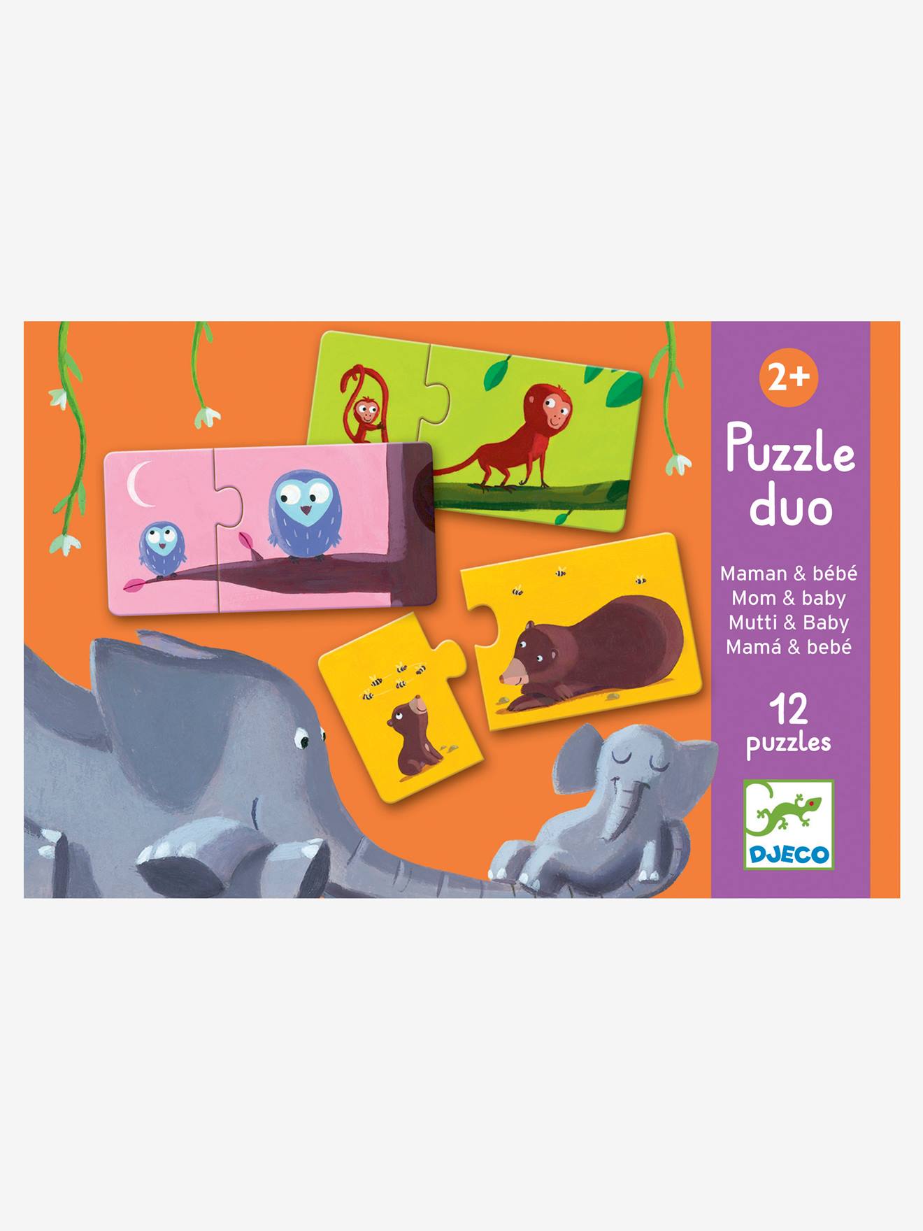 Puzzle duo Maman et Bébé DJECO multicolore