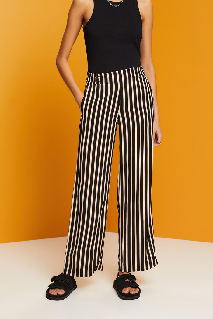 Gestreifte Hose mit weitem Bein
