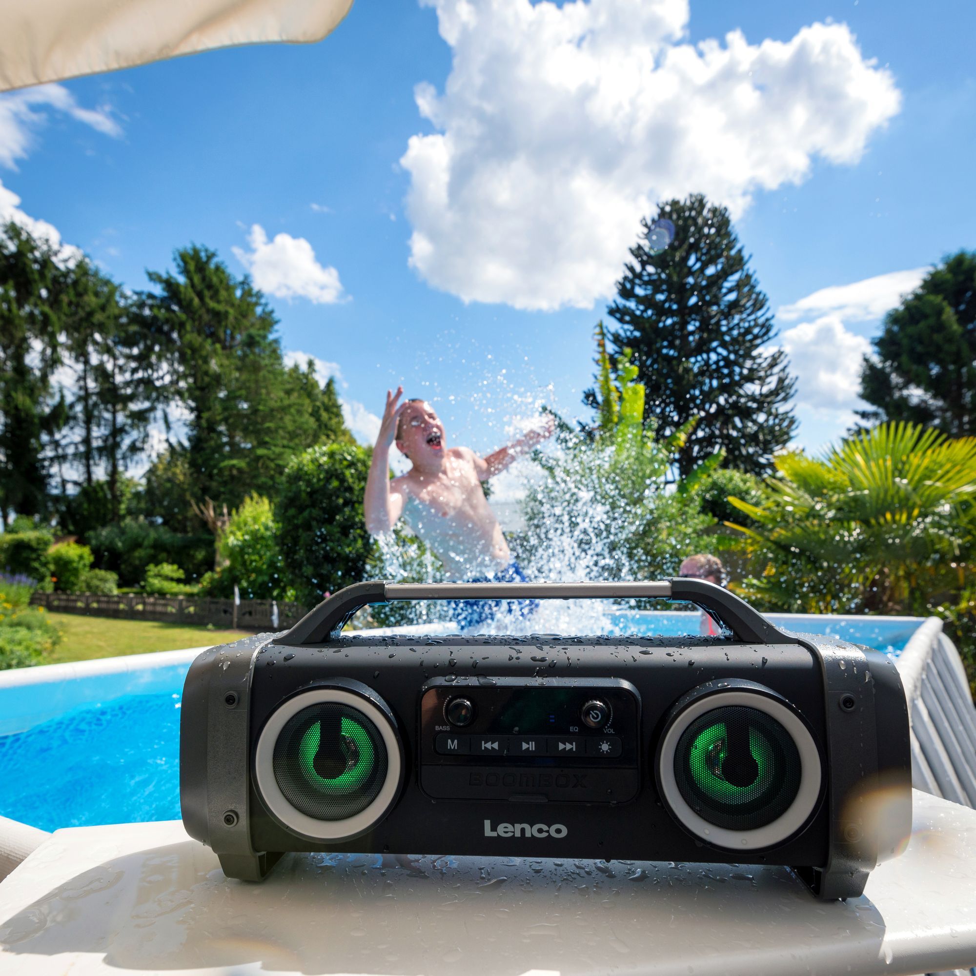 Lenco SPR-100BK tragbare Bluetooth Lautsprecher