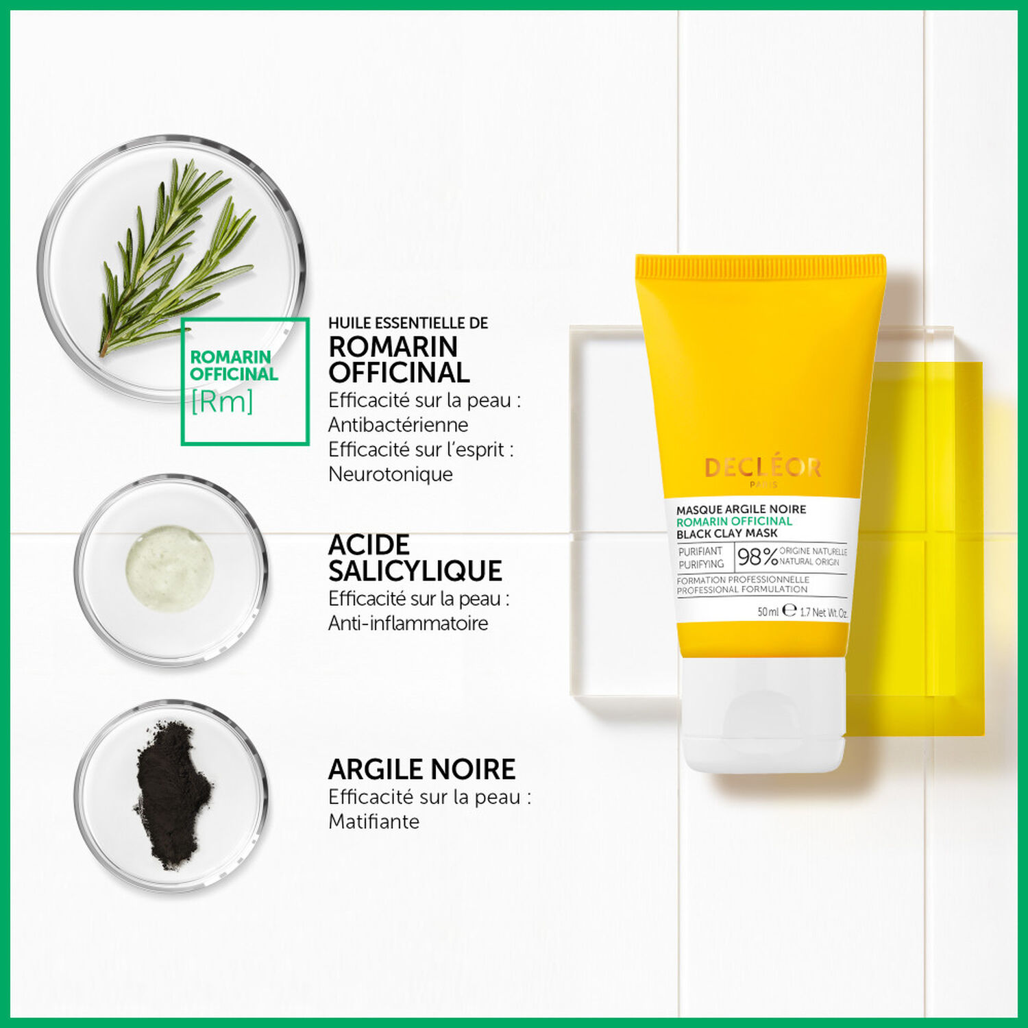 Decléor Romarin Officinal Masque Argile Noire 50 ml