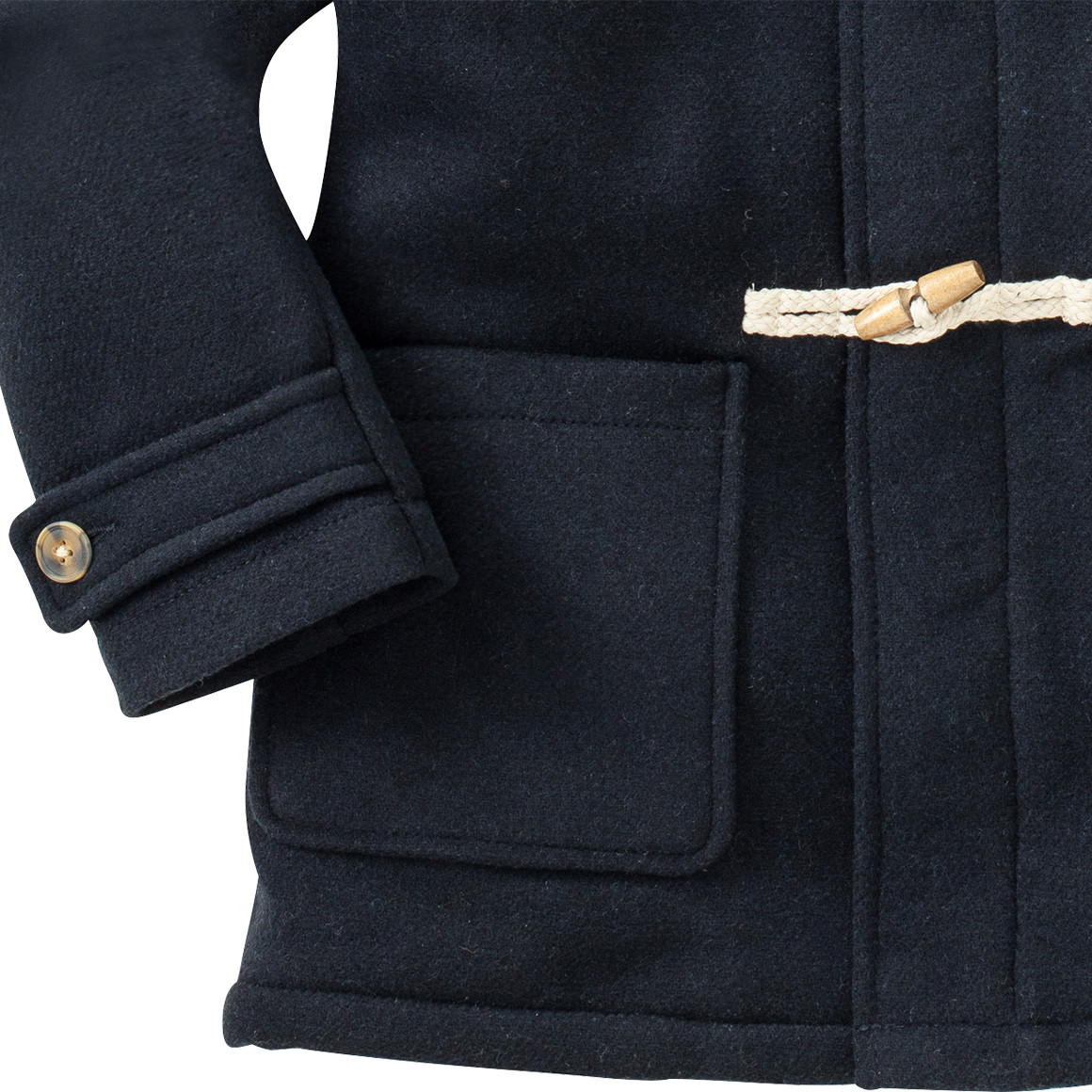 Jungen Dufflecoat-Mantel mit Knebelknöpfen