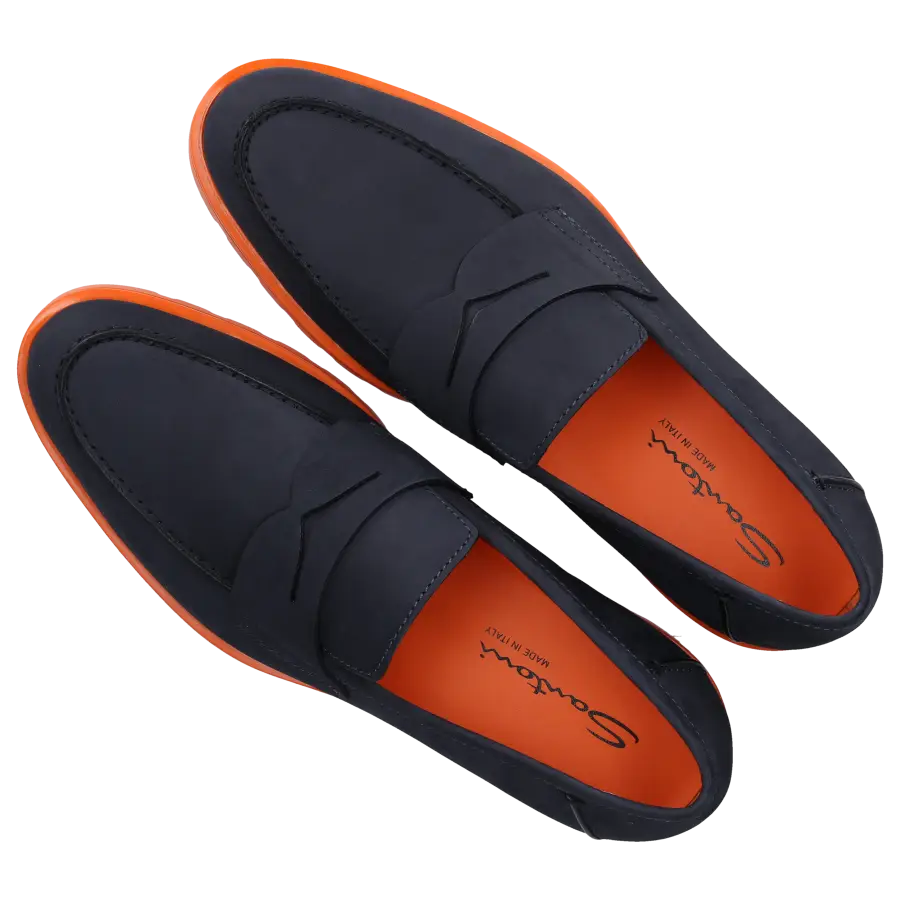 Santoni - Loafer 18610 Nubukleder - blau