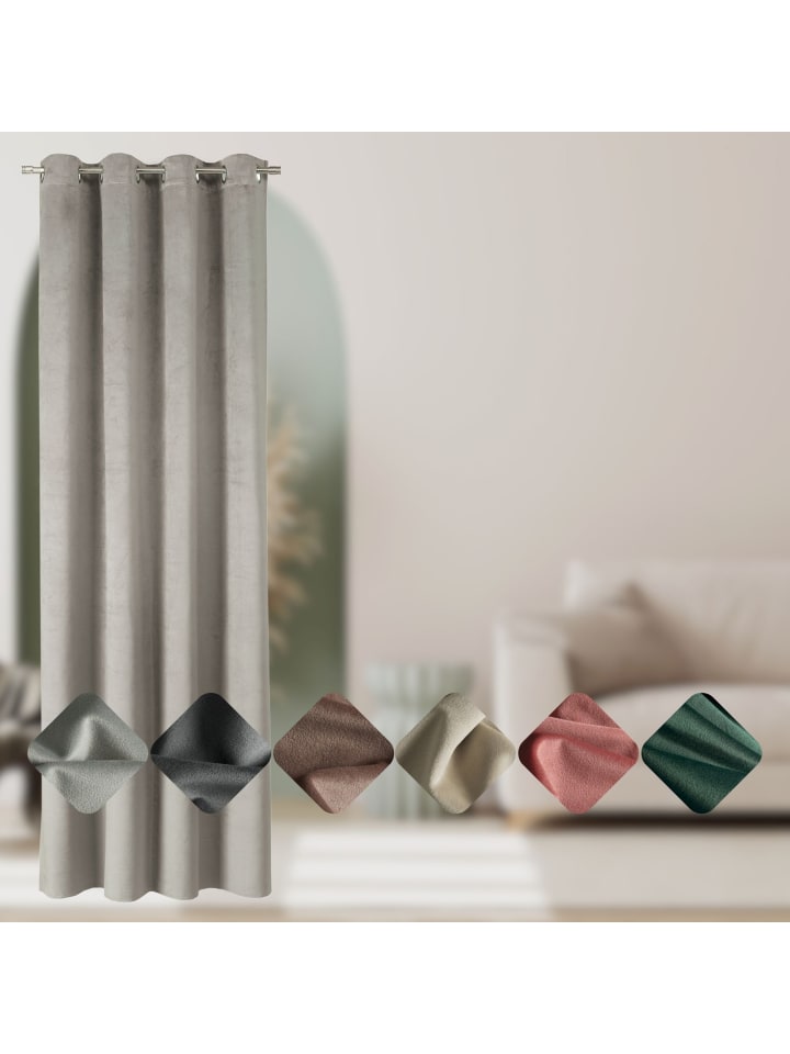 Tom Tailor TT Ösenvorhang VelvetSignature 140 x 250 cm in Grau günstig kaufen 140 x 250 cm