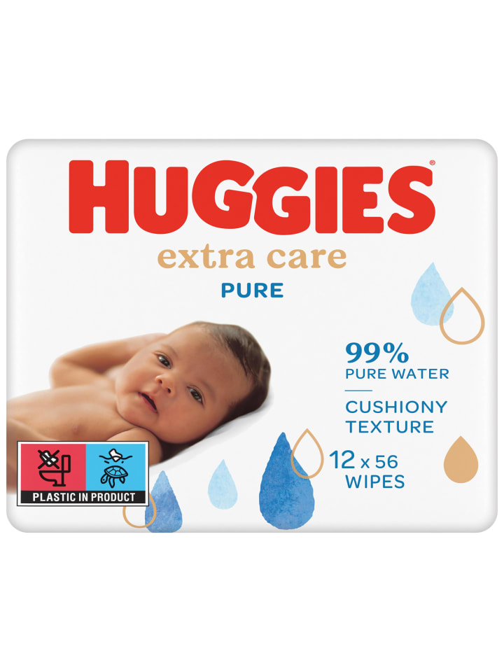 HUGGIES Pure Extra Care Baby Feuchttücher Tücher Parfümfrei 12 x 56 Stk günstig kaufen onesize