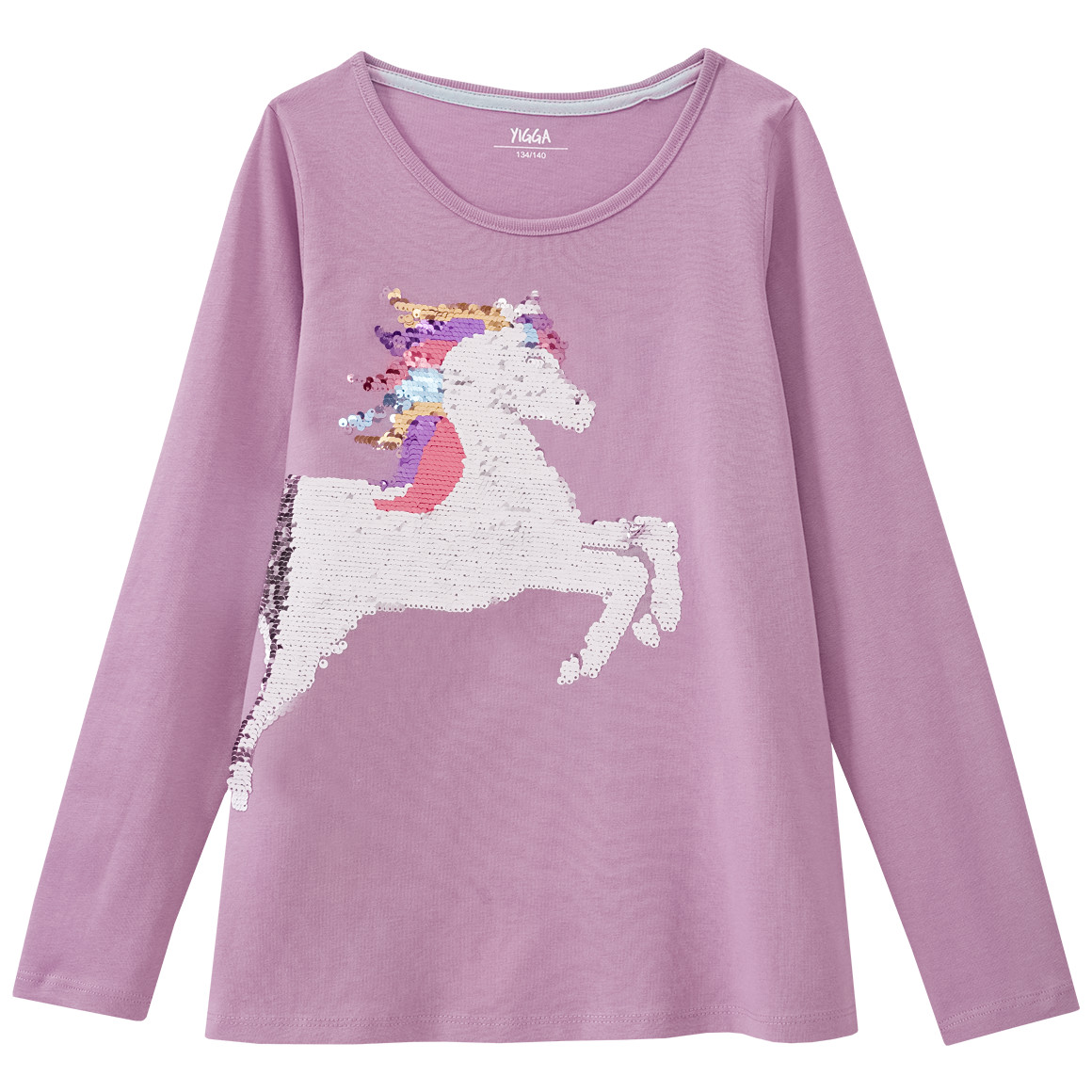 Mädchen Langarmshirt mit Wendepailletten