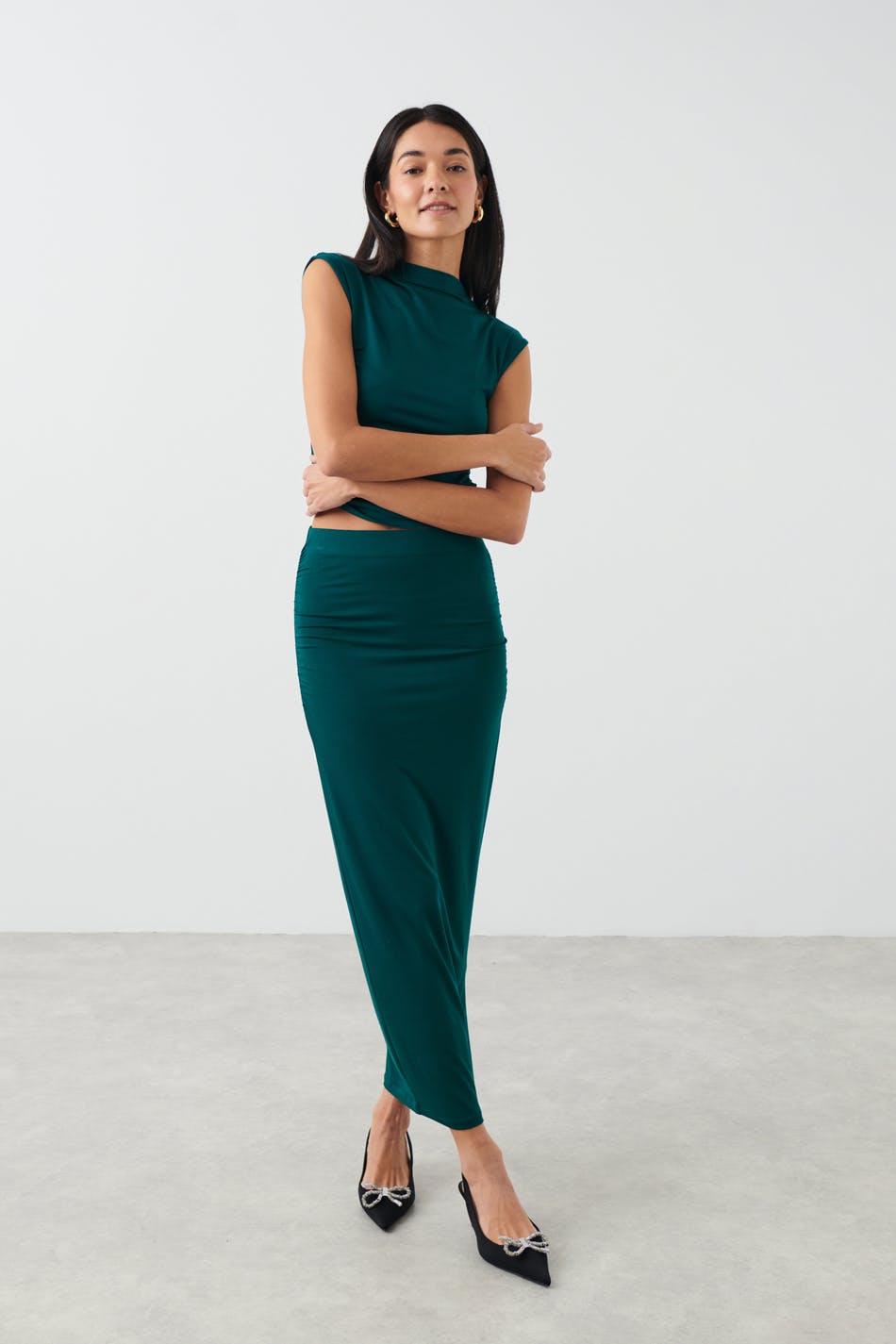 Soft touch ruched skirt