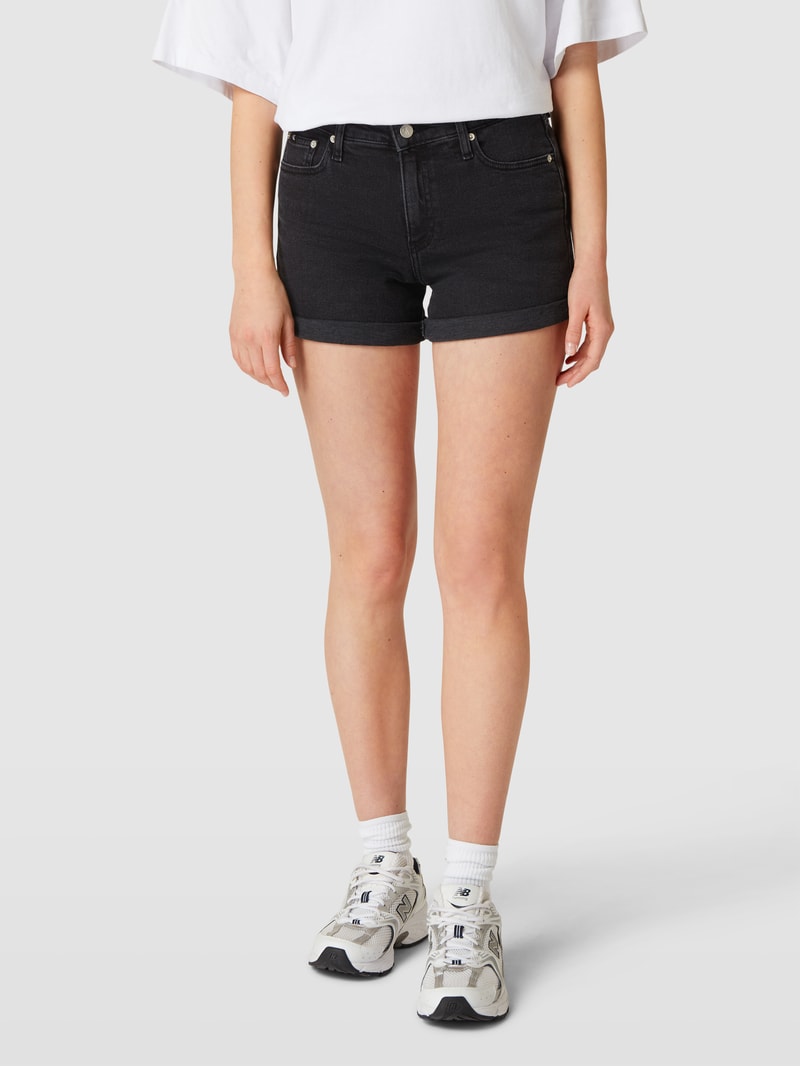 Jeansshorts im 5-Pocket-Design Modell 'MID RISE SHORTS' in schwarz