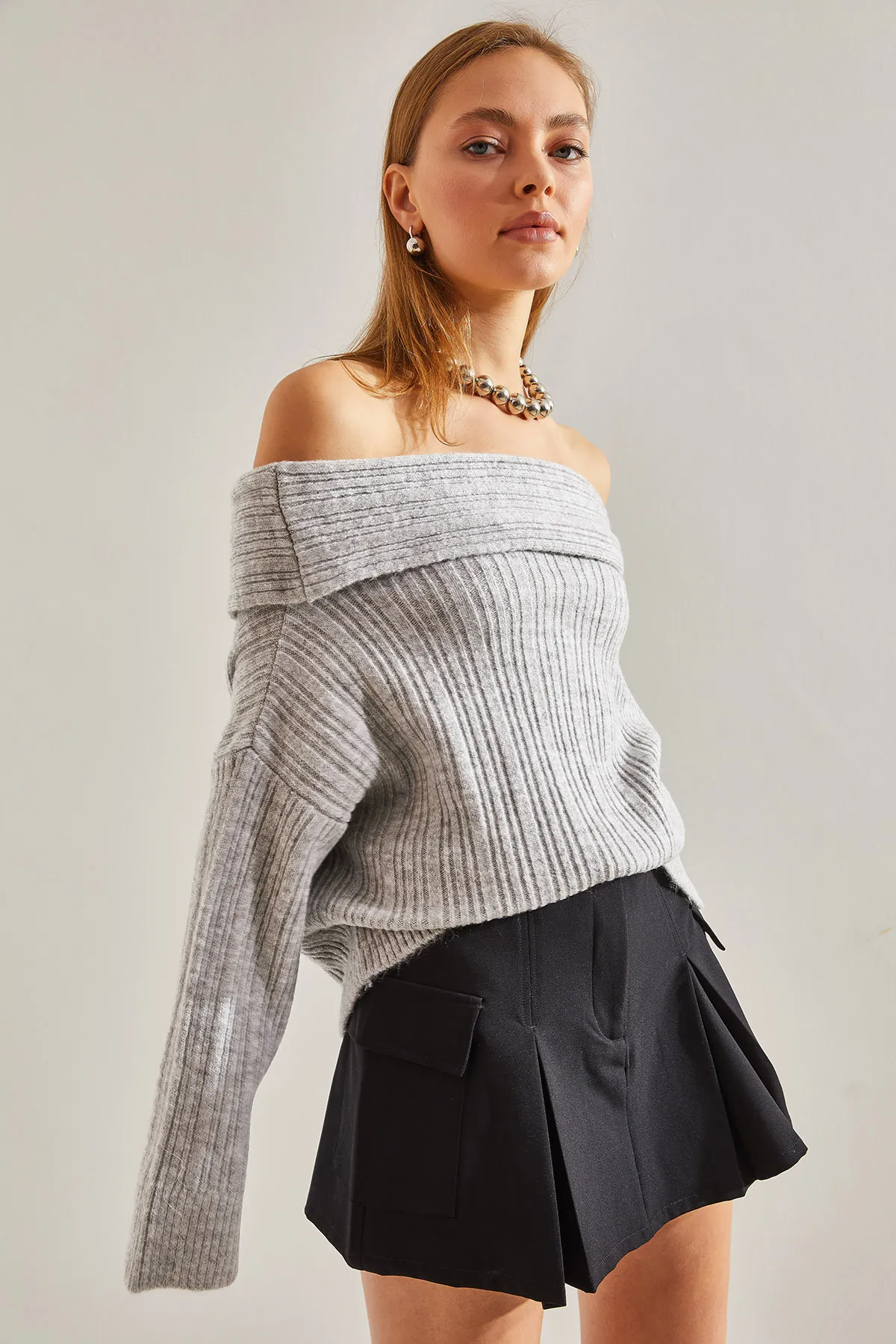 Bianco Lucci  Pullover - Grau - Regular Fit