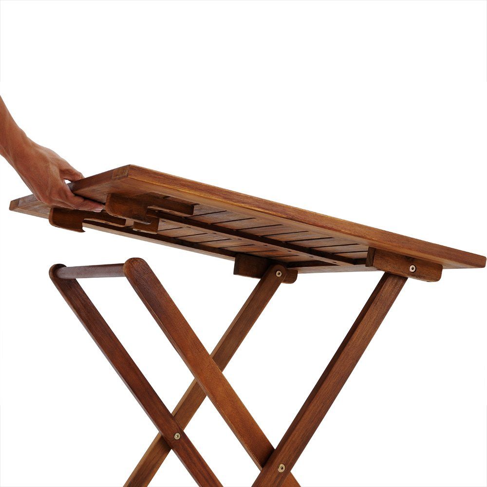 Casaria Balkonset Casaria, 3-Tlg Holz Klappbar Wetterfest 160kg Belastbarkeit Akazie 2 Personen