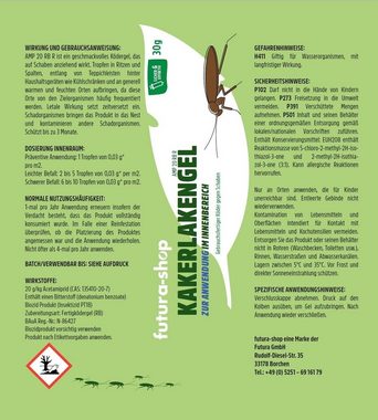 Futura-Shop Insektenvernichtungsmittel Schabengel Schaben Kakerlaken Köder Gel Schabenbekämpfung, 30 g, Schabenmittel