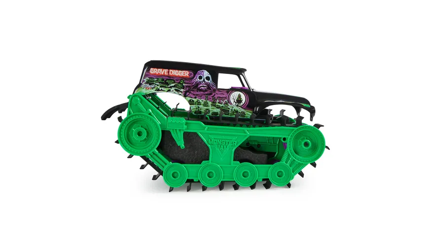 Monster Jam, Grave Digger Trax - ultrastarkes, ferngesteuertes Monster Jam Kettenfahrzeug im Maßstab 1:15