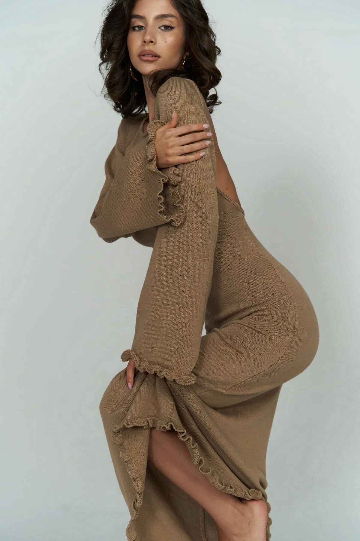 BOHEMAİ  Rückenfreies Strickkleid „Angela“ aus Nerz