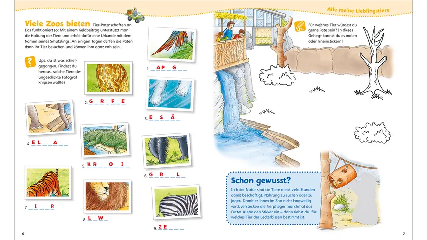 WAS IST WAS Junior Mitmach-Heft Zoo - Spiele, Rätsel, Sticker