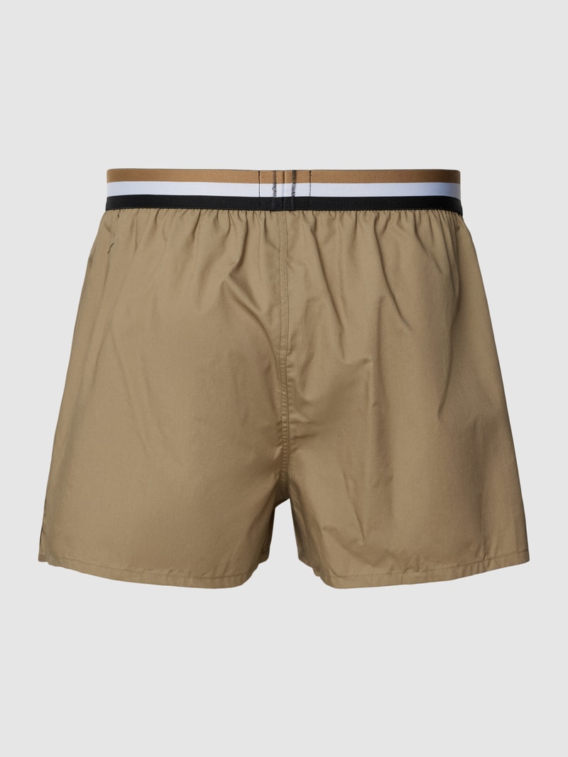 Boxershorts mit Kontraststreifen im 2er-Pack in olivgrün