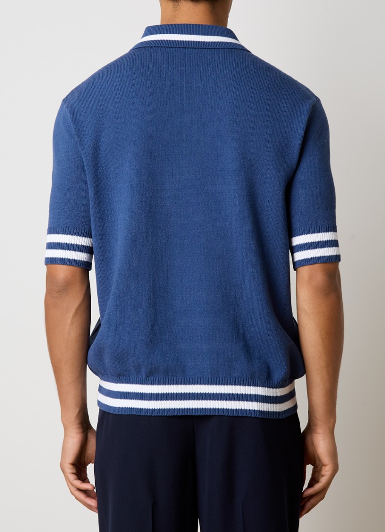 Balmain Fine-knit regular fit polo in lyocell blend with logo embroidery