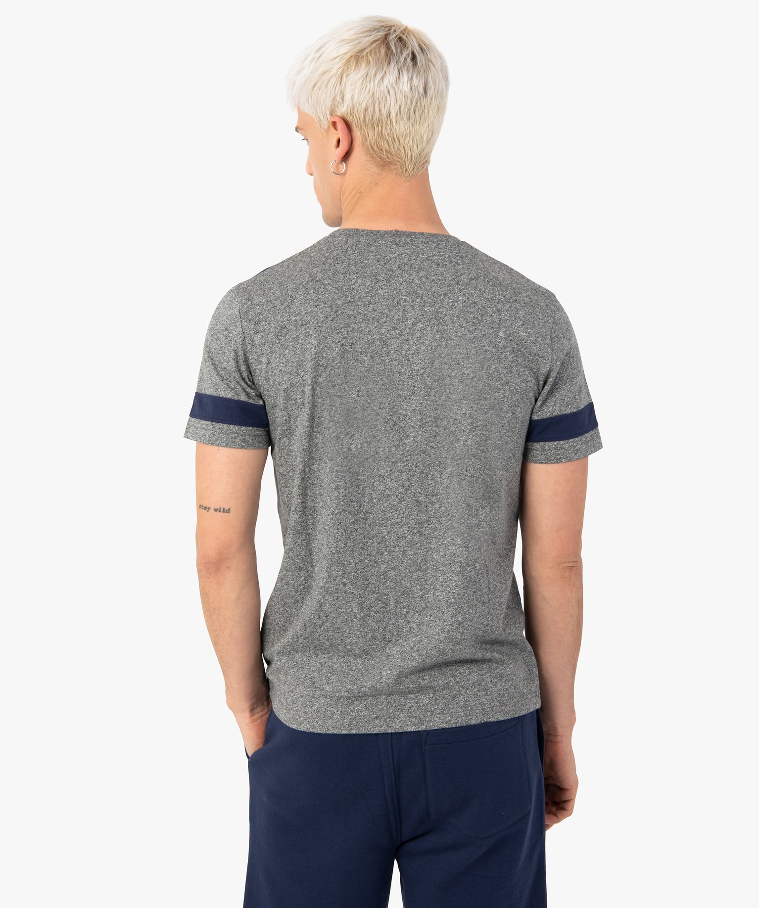 Tee-shirt homme bicolore à manches courtes – Camps United gris | GEMO
