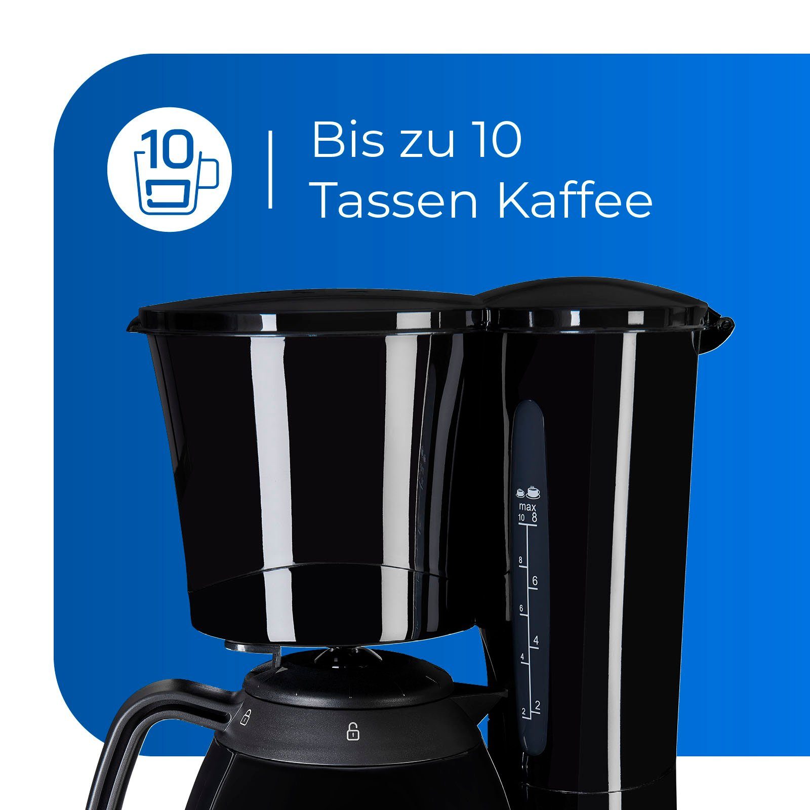 exquisit Filterkaffeemaschine KA 6502 sw, 1l Kaffeekanne, Papierfilter 1x4, inkl. 2 Thermoskannen