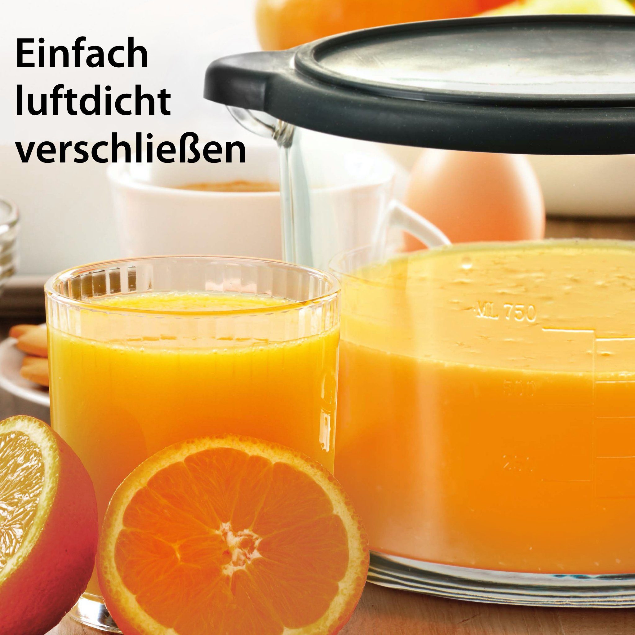 ADE Zitruspresse Entsafter Zitronenpresse Orangenpresse Saftpresse mit 1 l Glaskaraffe, 60 W, 2 Laufrichtungen, Tropf-Stop, 2 Presskegel (groß und klein)