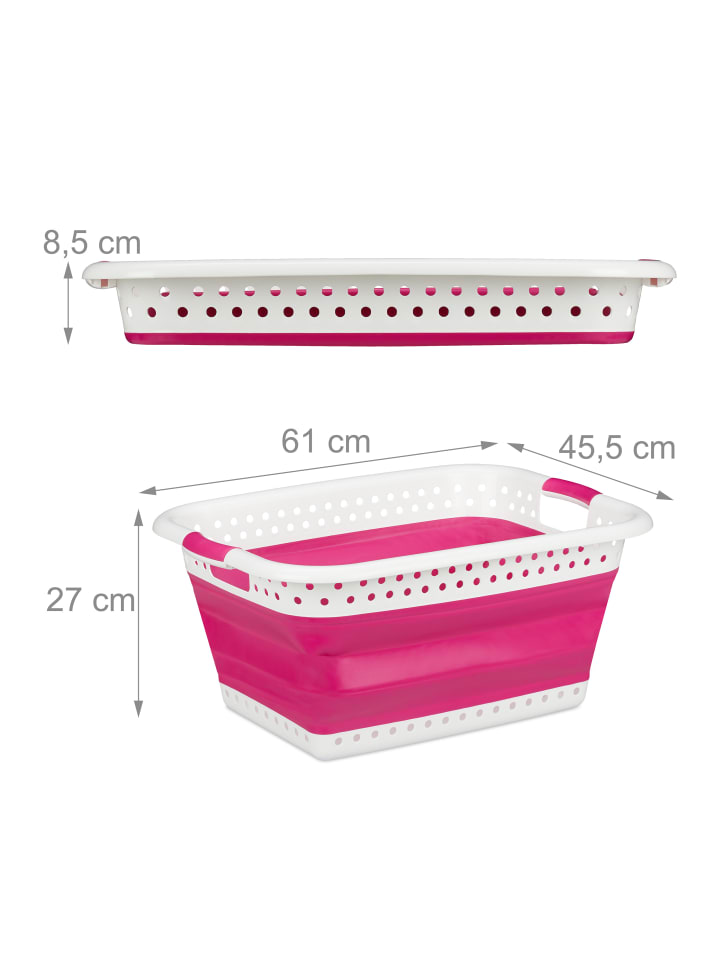relaxdays Wäschekorb in Pink - (B)61 x (H)27 x (T)45,5 cm günstig kaufen onesize
