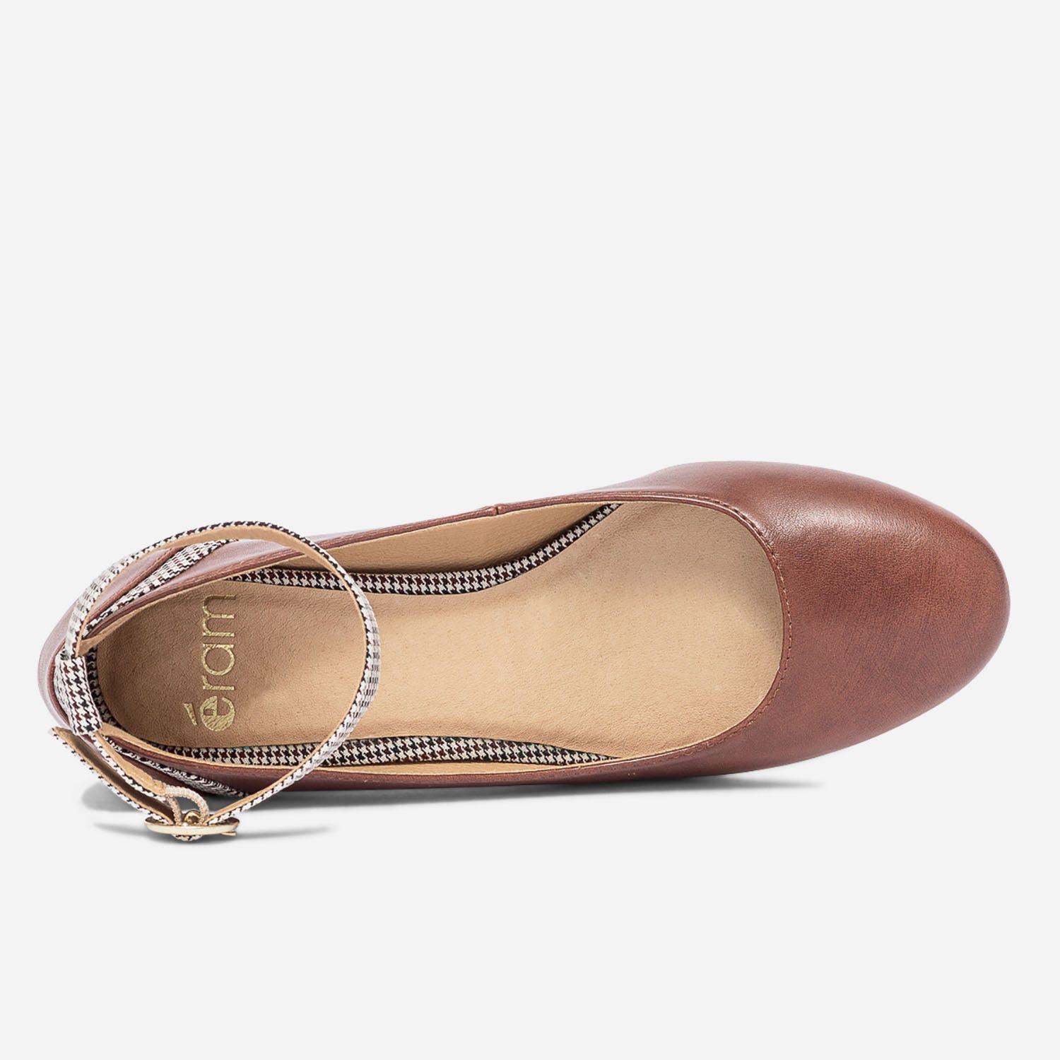 Babies cognac avec détails pied-de-poule