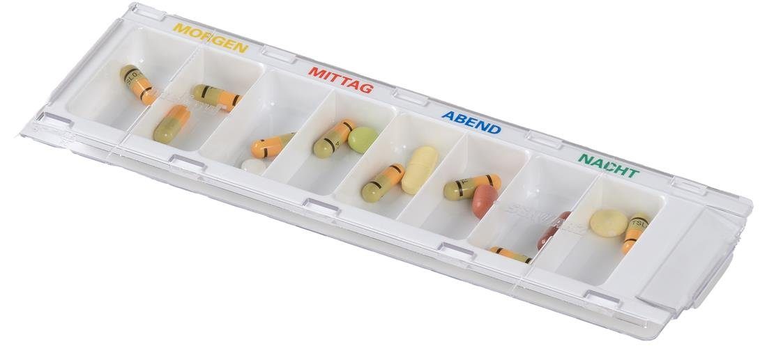 Zahndose Melipul Tablettendose Medikamentendispenser für 1 Tag mit 8 Fächern