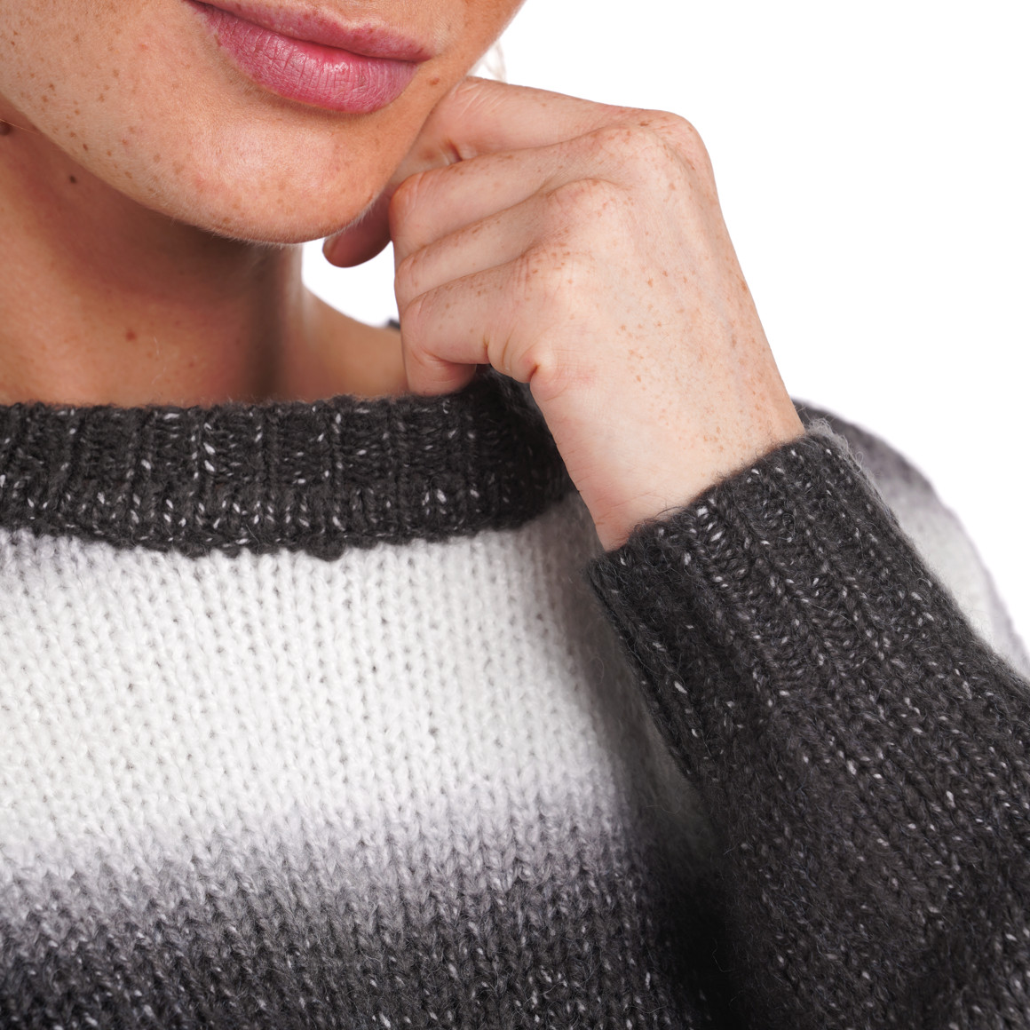 Damen Strickpullover mit Streifen